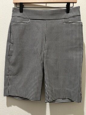 Chico’s Black & White Gingham Bermuda Shorts